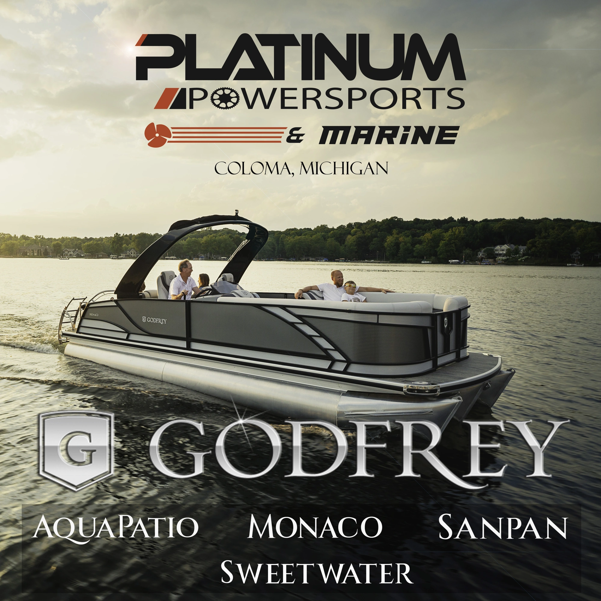 New 2026 Godfrey Marine EX2286SFLX Flip Lounger Tri Toon, Coloma